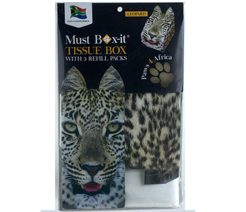Paws 4 Africa Wild Animal tissue box with refills | Meister Trading | The Cat Product Specialist